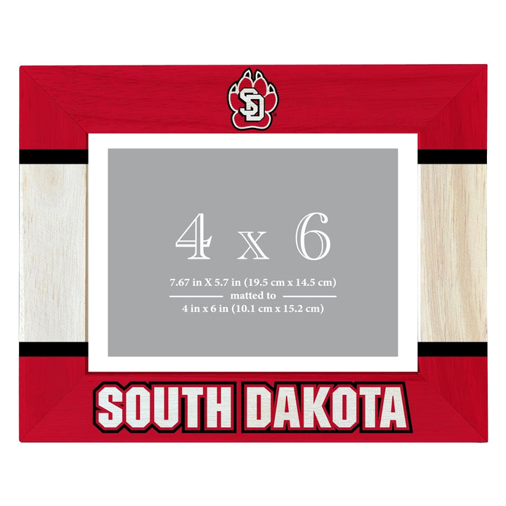 South Dakota Coyotes Wooden Photo Frame - Customizable 4 x 6 Inch - Elegant Matted Display for Memories Image 1