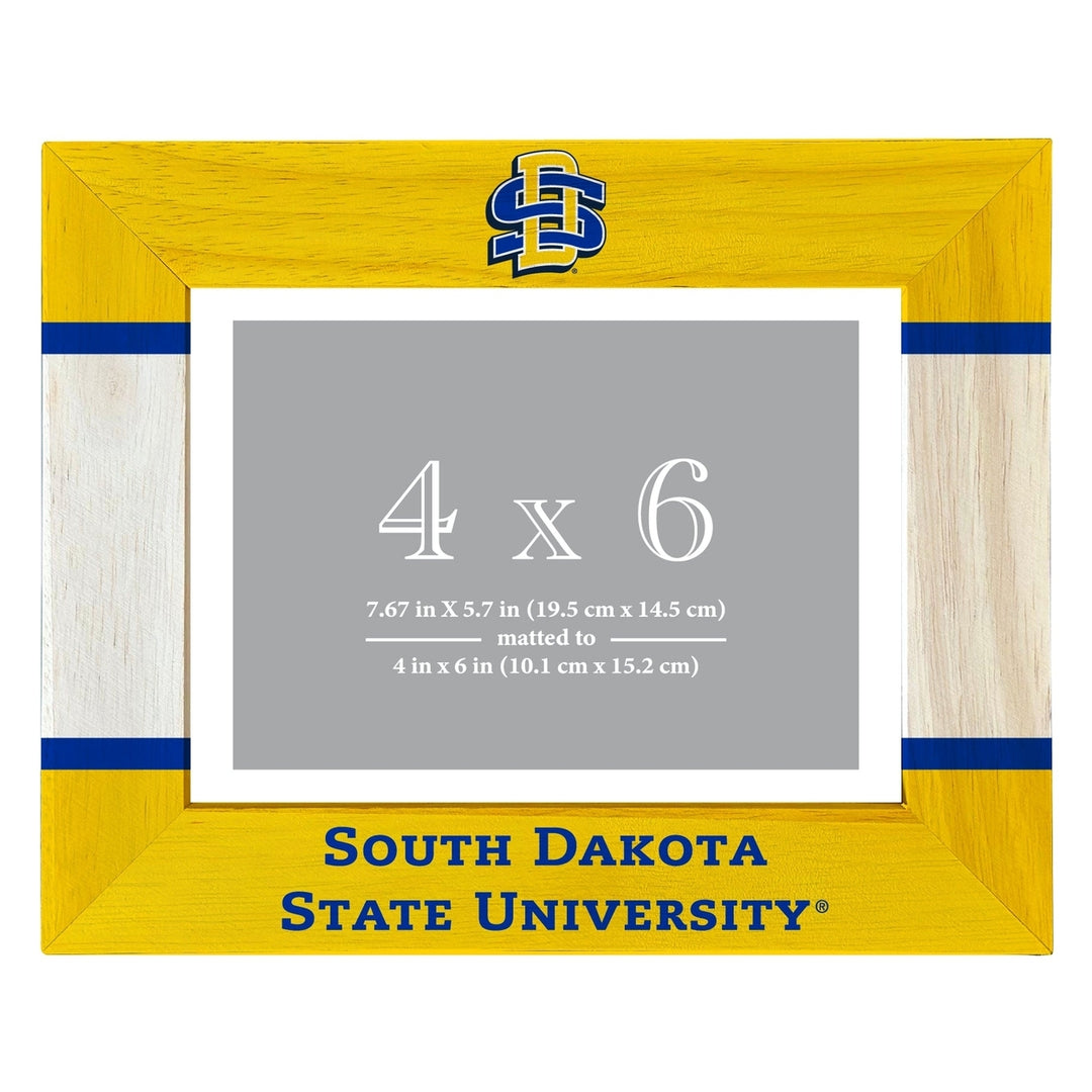 South Dakota State Jackrabbits Wooden Photo Frame - Customizable 4 x 6 Inch - Elegant Matted Display for Memories Image 1