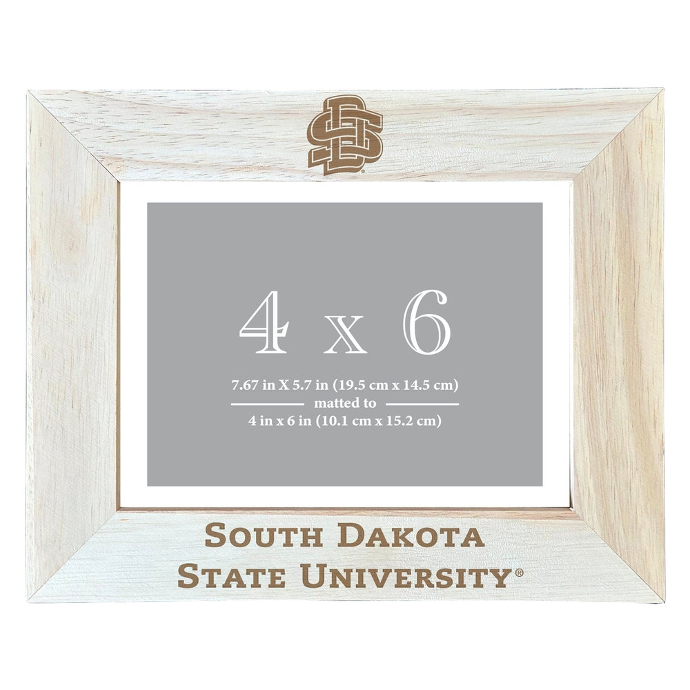 South Dakota State Jackrabbits Wooden Photo Frame - Customizable 4 x 6 Inch - Elegant Matted Display for Memories Image 2