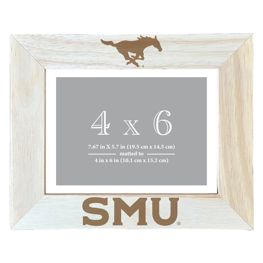 Southern Methodist University Wooden Photo Frame - Customizable 4 x 6 Inch - Elegant Matted Display for Memories Image 2