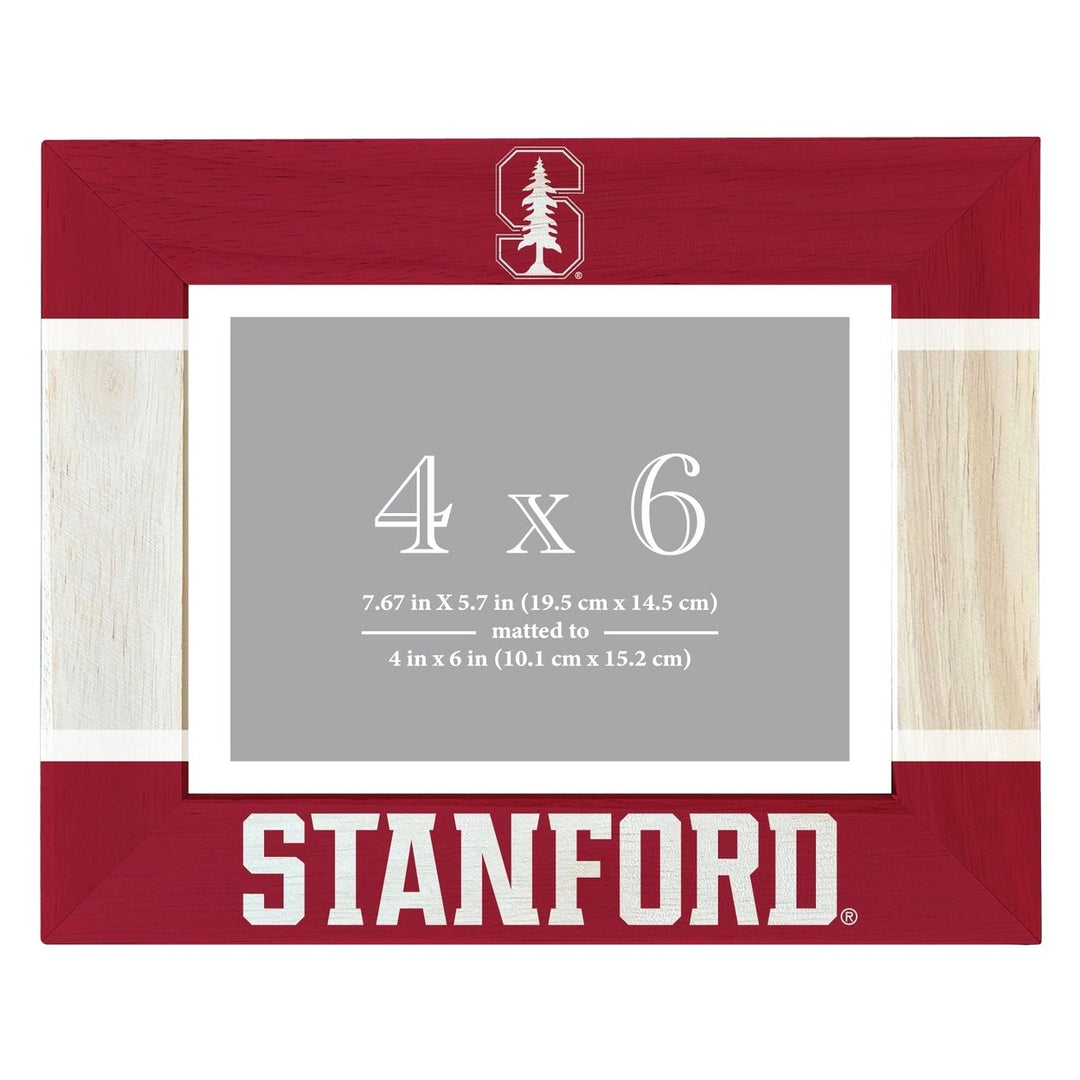 Stanford University Wooden Photo Frame - Customizable 4 x 6 Inch - Elegant Matted Display for Memories Image 1