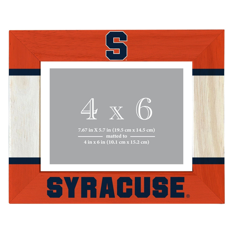 Syracuse Orange Wooden Photo Frame - Customizable 4 x 6 Inch - Elegant Matted Display for Memories Image 1