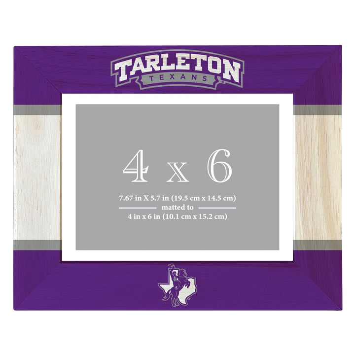 Tarleton State University Wooden Photo Frame - Customizable 4 x 6 Inch - Elegant Matted Display for Memories Image 1