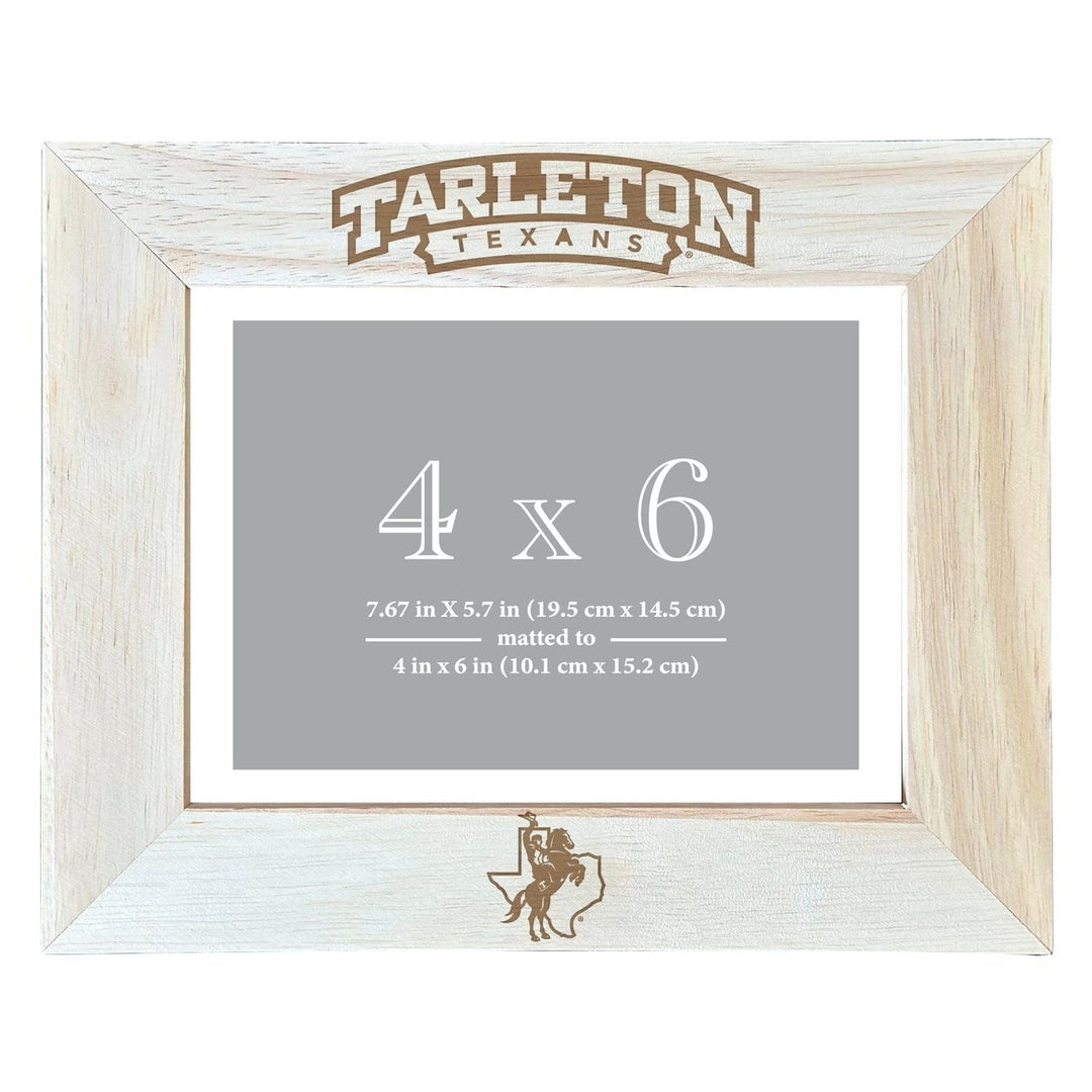 Tarleton State University Wooden Photo Frame - Customizable 4 x 6 Inch - Elegant Matted Display for Memories Image 1