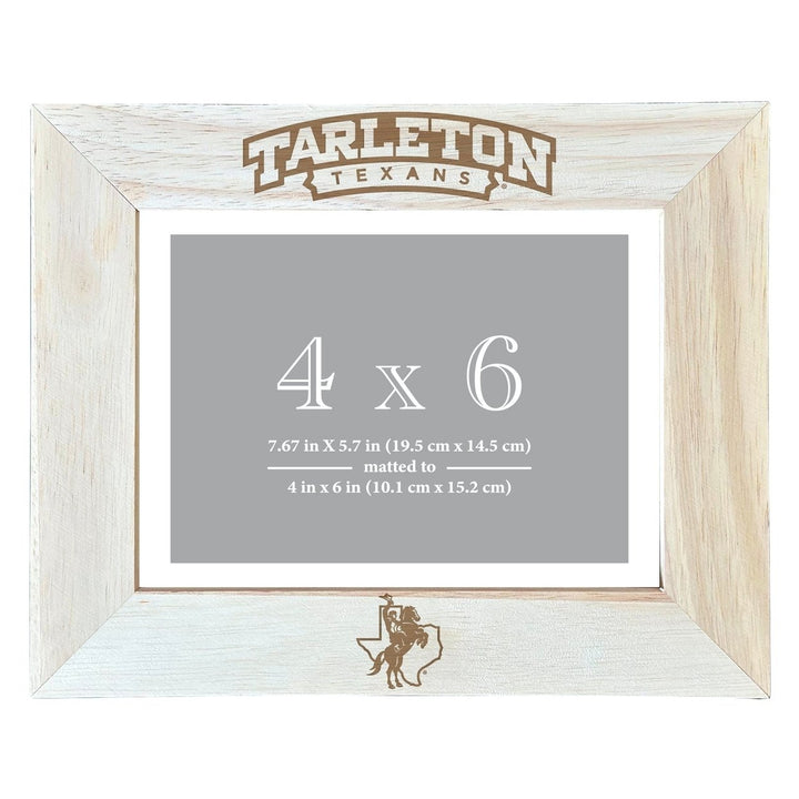 Tarleton State University Wooden Photo Frame - Customizable 4 x 6 Inch - Elegant Matted Display for Memories Image 1