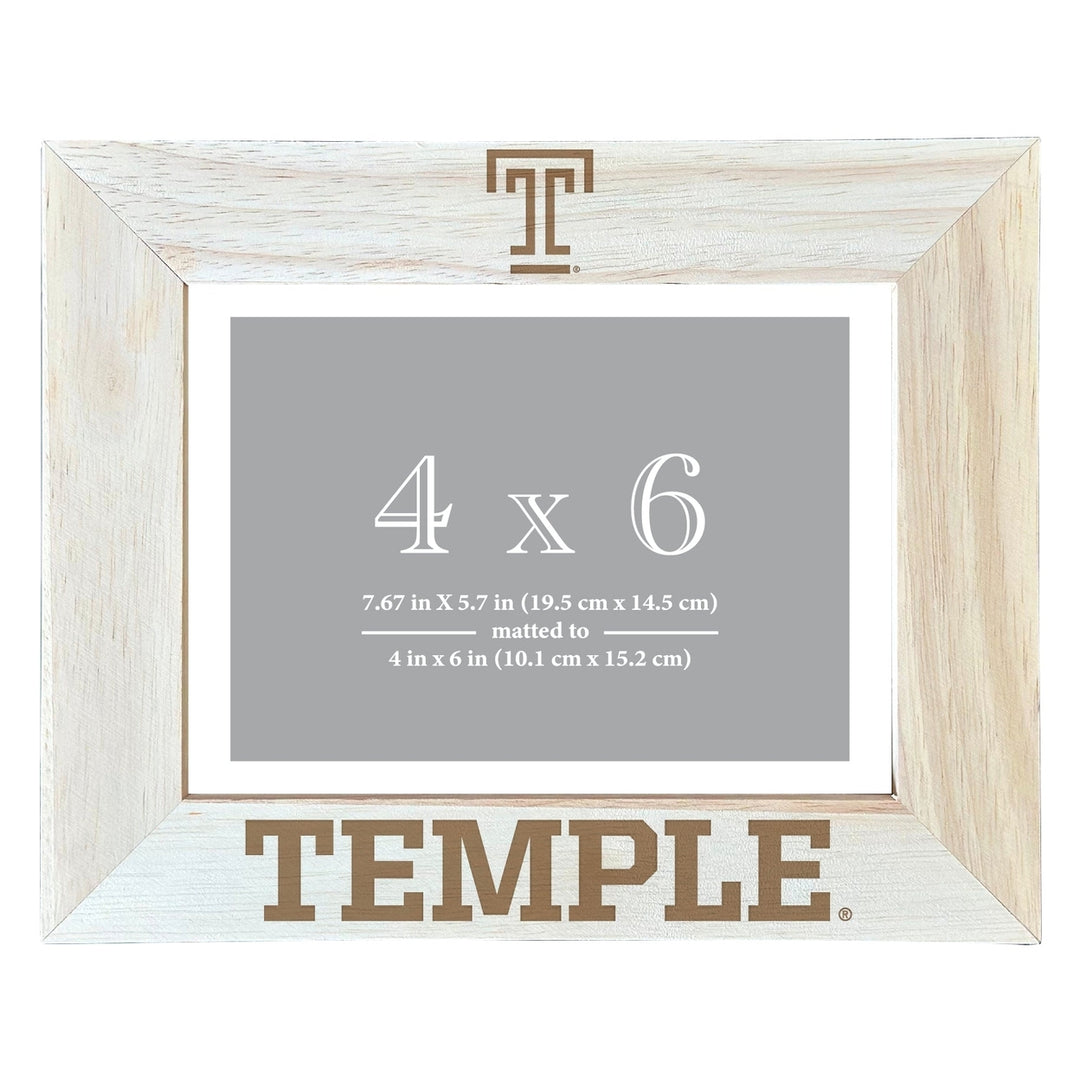 Temple University Wooden Photo Frame - Customizable 4 x 6 Inch - Elegant Matted Display for Memories Image 2