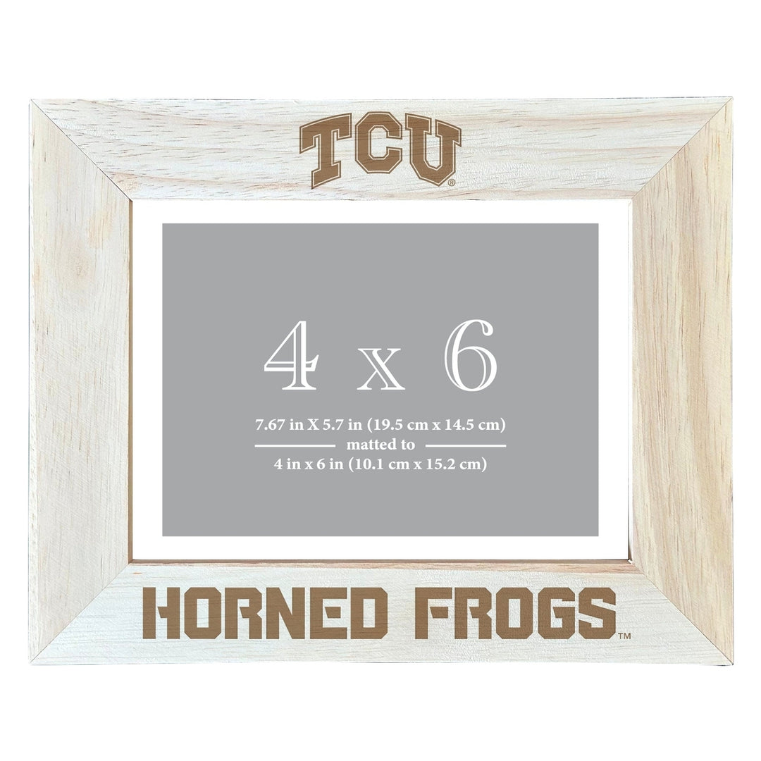 Texas Christian University Wooden Photo Frame - Customizable 4 x 6 Inch - Elegant Matted Display for Memories Image 2