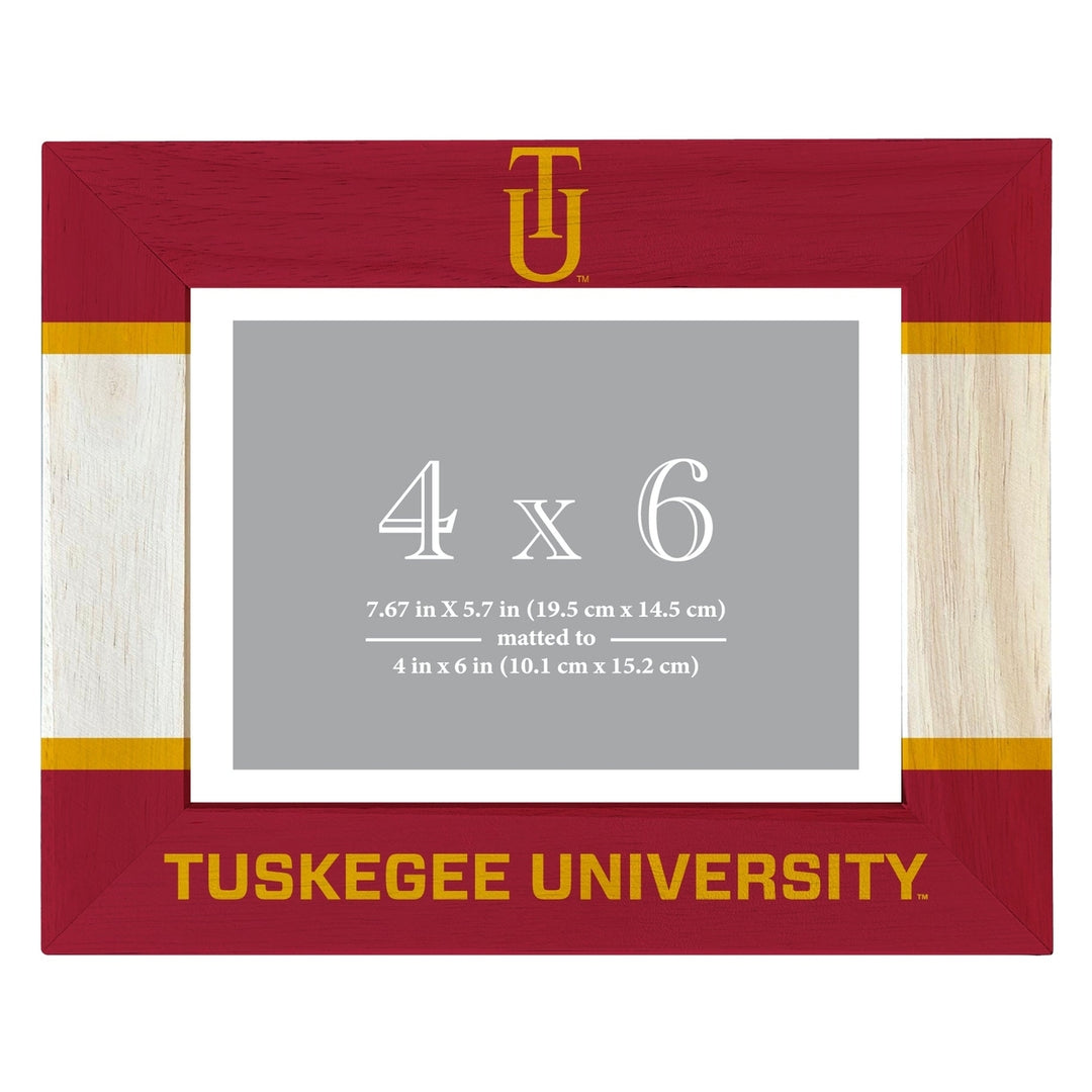 Tuskegee University Wooden Photo Frame - Customizable 4 x 6 Inch - Elegant Matted Display for Memories Image 1