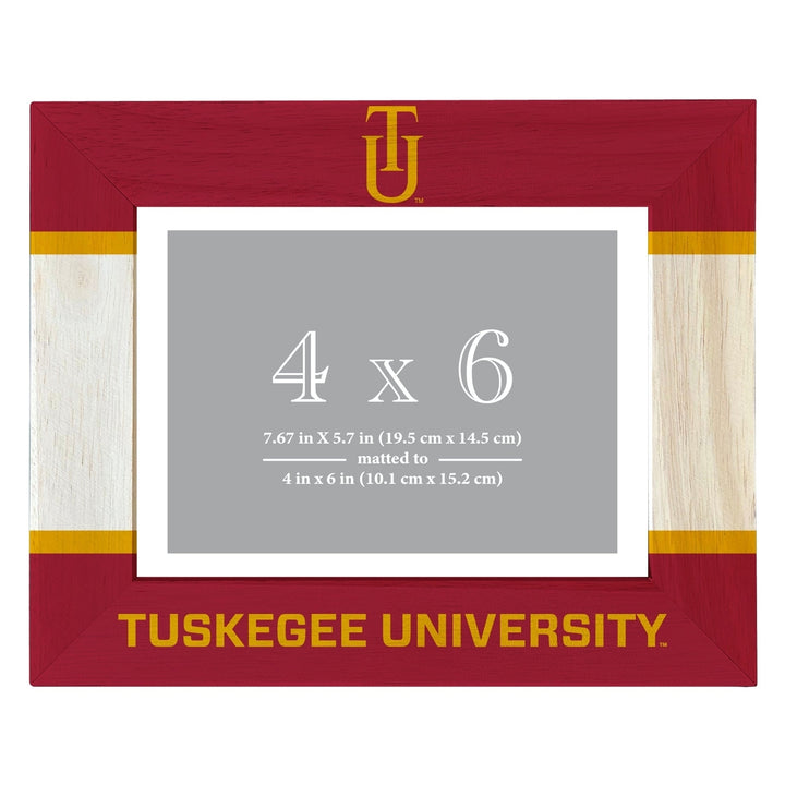 Tuskegee University Wooden Photo Frame - Customizable 4 x 6 Inch - Elegant Matted Display for Memories Image 1