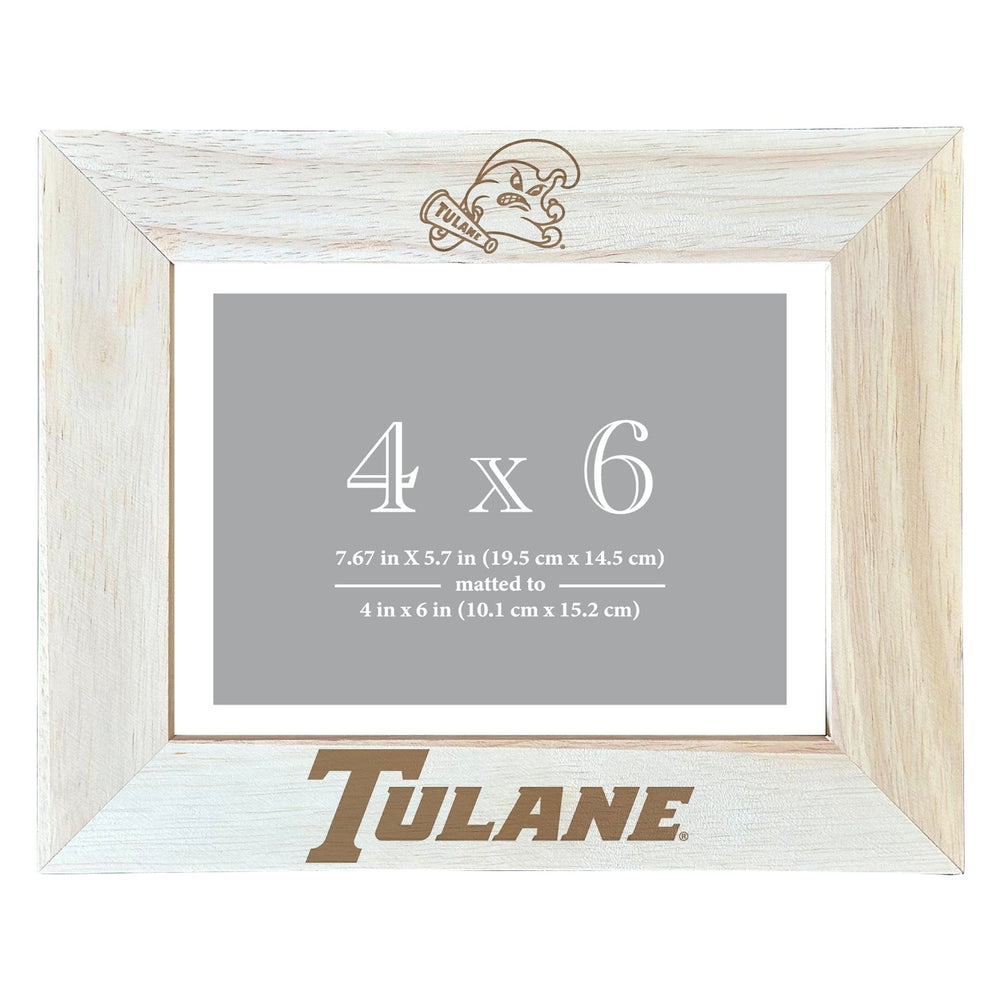 Tulane University Green Wave Wooden Photo Frame - Customizable 4 x 6 Inch - Elegant Matted Display for Memories Image 2