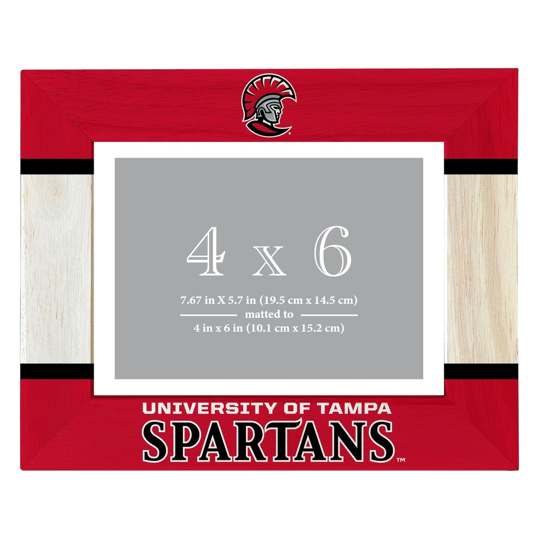 University of Tampa Spartans Wooden Photo Frame - Customizable 4 x 6 Inch - Elegant Matted Display for Memories Image 1