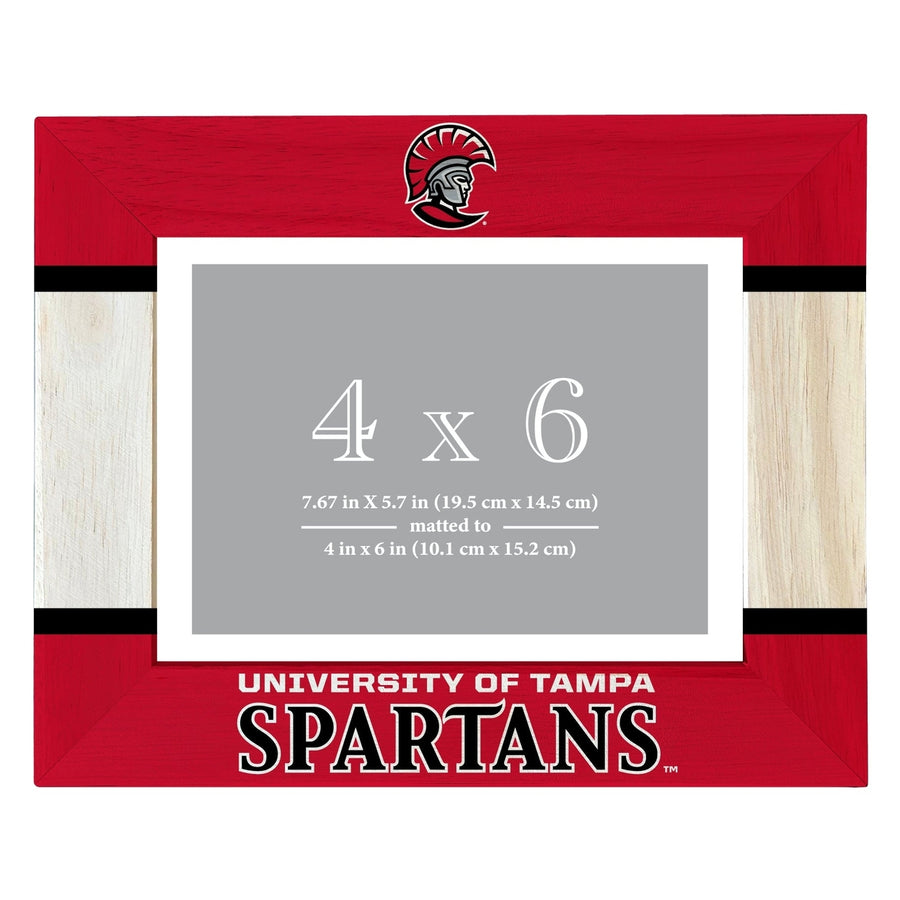 University of Tampa Spartans Wooden Photo Frame - Customizable 4 x 6 Inch - Elegant Matted Display for Memories Image 1