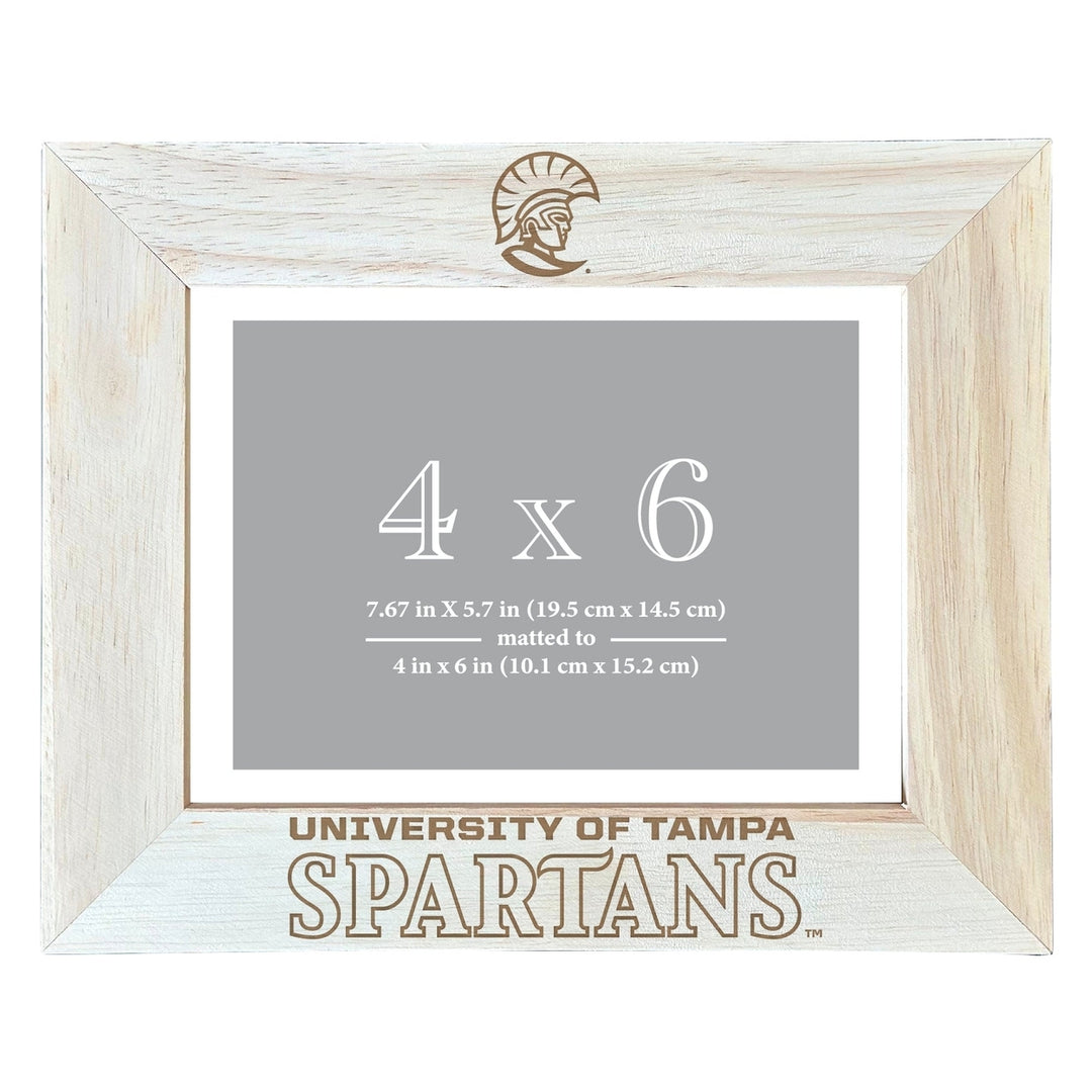 University of Tampa Spartans Wooden Photo Frame - Customizable 4 x 6 Inch - Elegant Matted Display for Memories Image 2