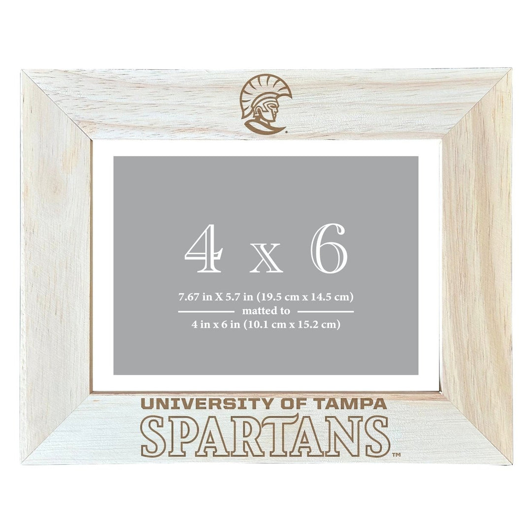 University of Tampa Spartans Wooden Photo Frame - Customizable 4 x 6 Inch - Elegant Matted Display for Memories Image 1