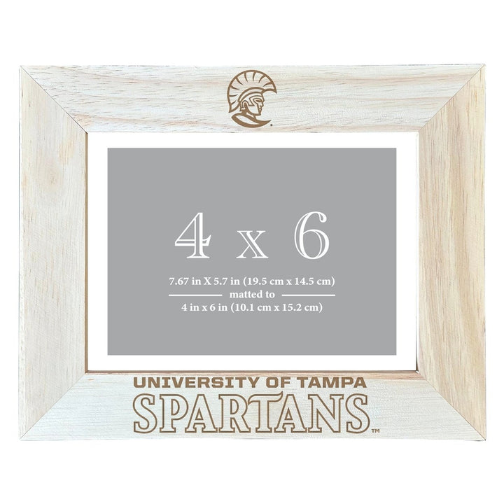 University of Tampa Spartans Wooden Photo Frame - Customizable 4 x 6 Inch - Elegant Matted Display for Memories Image 1