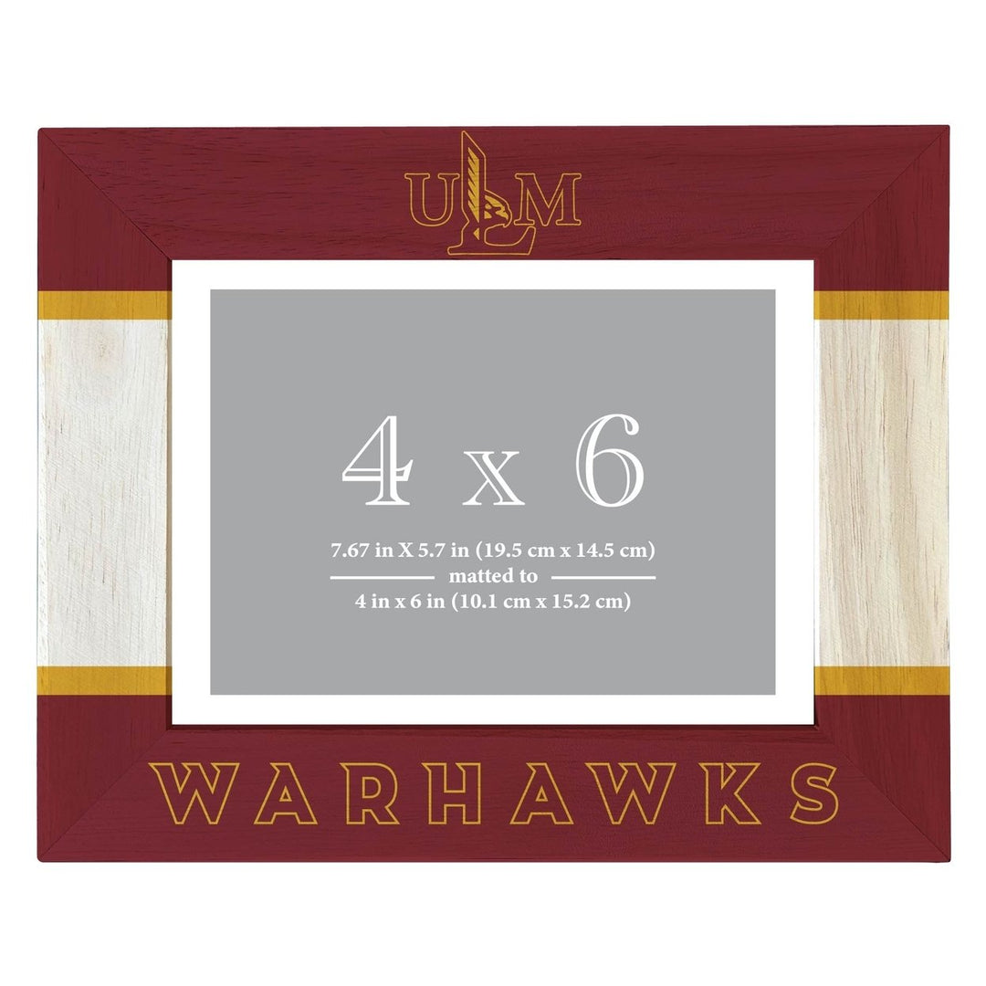 University of Louisiana Monroe Wooden Photo Frame - Customizable 4 x 6 Inch - Elegant Matted Display for Memories Image 1