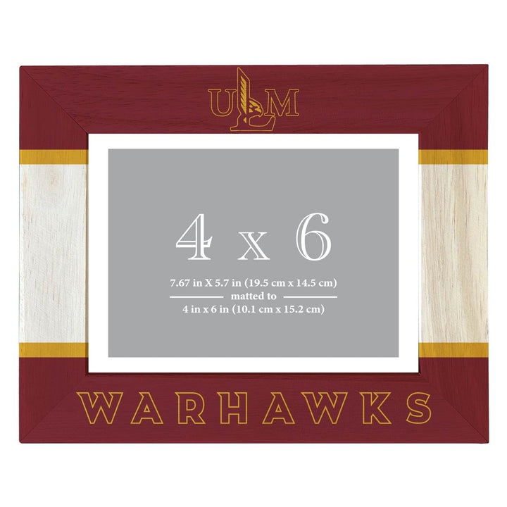 University of Louisiana Monroe Wooden Photo Frame - Customizable 4 x 6 Inch - Elegant Matted Display for Memories Image 1