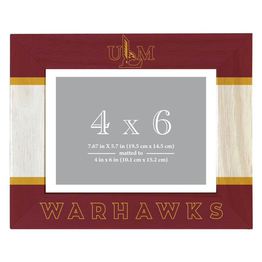 University of Louisiana Monroe Wooden Photo Frame - Customizable 4 x 6 Inch - Elegant Matted Display for Memories Image 1