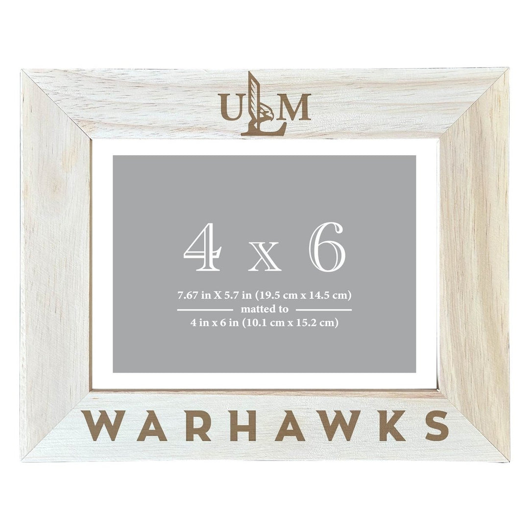 University of Louisiana Monroe Wooden Photo Frame - Customizable 4 x 6 Inch - Elegant Matted Display for Memories Image 1