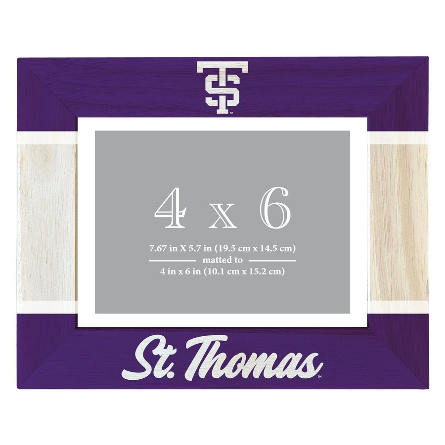 University of St. Thomas Wooden Photo Frame - Customizable 4 x 6 Inch - Elegant Matted Display for Memories Image 1