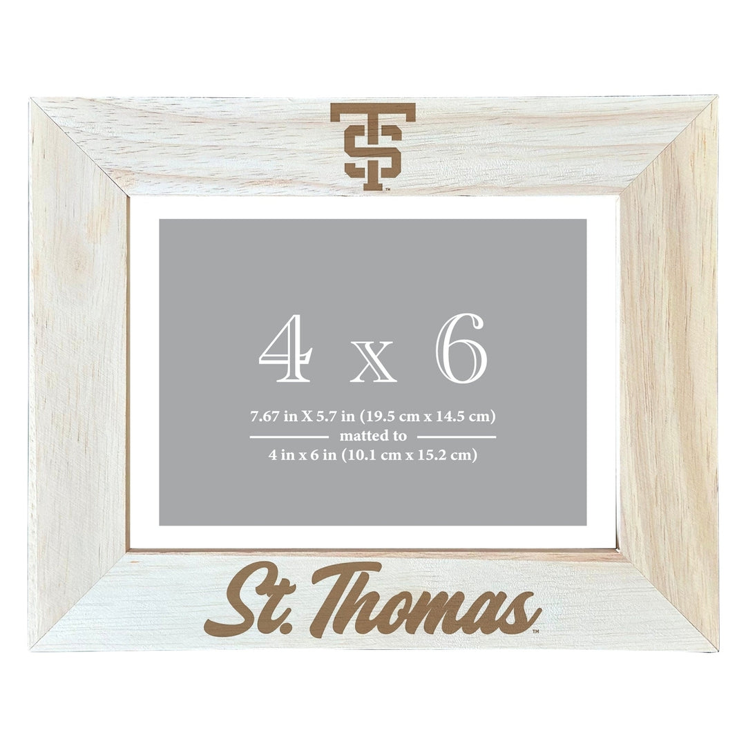 University of St. Thomas Wooden Photo Frame - Customizable 4 x 6 Inch - Elegant Matted Display for Memories Image 2