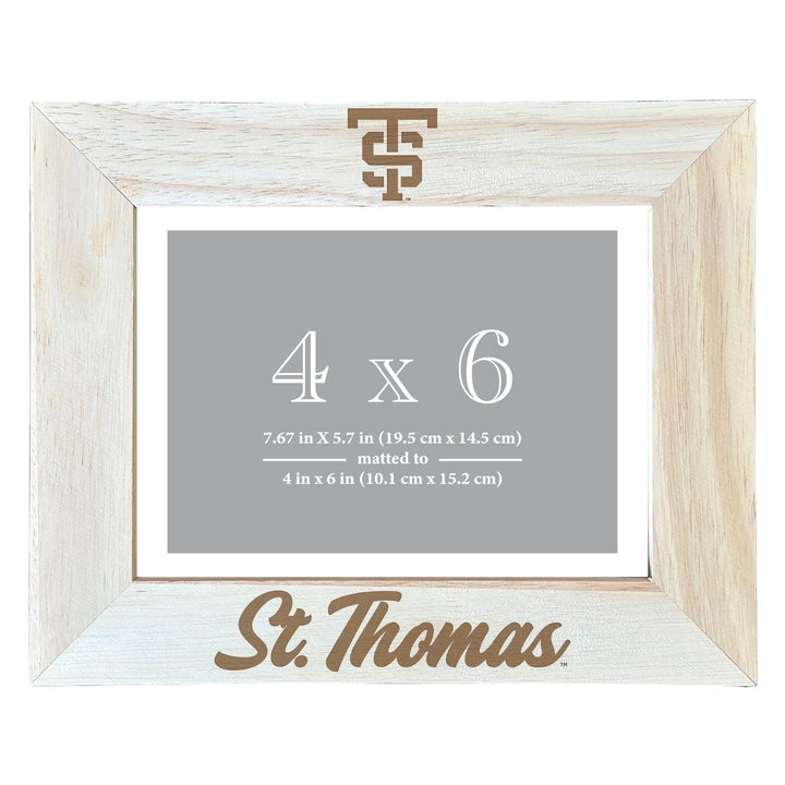 University of St. Thomas Wooden Photo Frame - Customizable 4 x 6 Inch - Elegant Matted Display for Memories Image 1