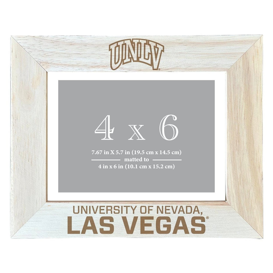 UNLV Rebels Wooden Photo Frame - Customizable 4 x 6 Inch - Elegant Matted Display for Memories Image 1