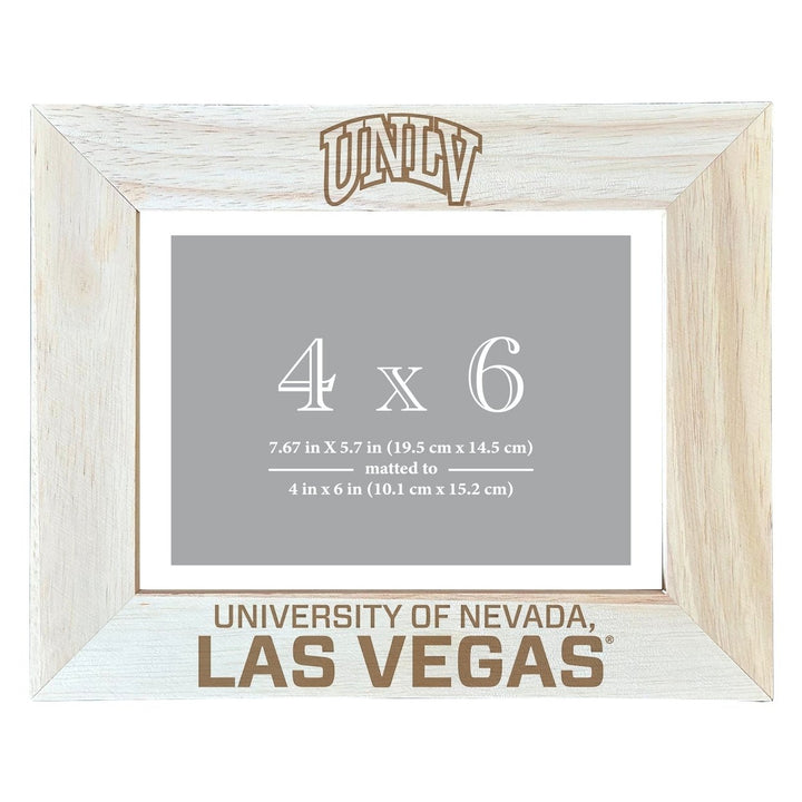 UNLV Rebels Wooden Photo Frame - Customizable 4 x 6 Inch - Elegant Matted Display for Memories Image 1