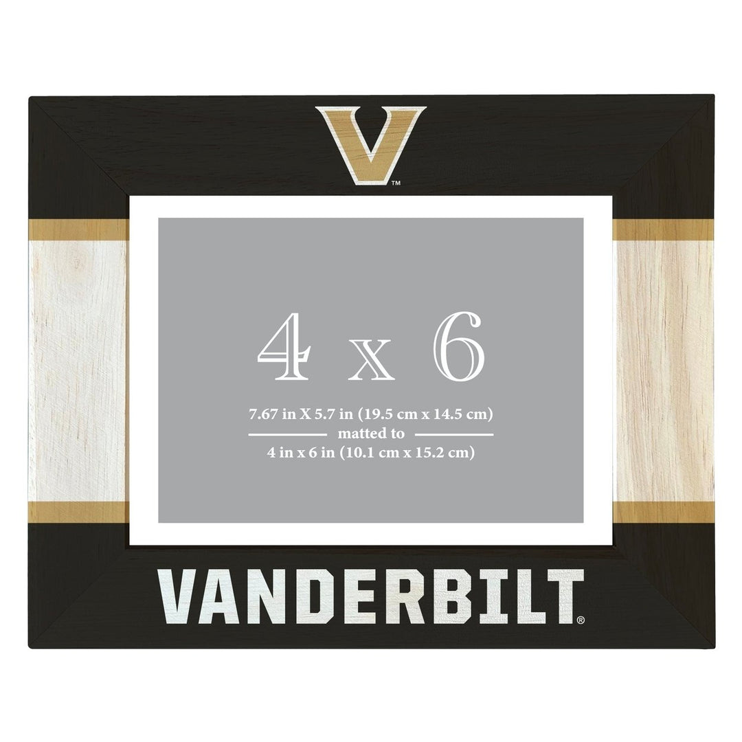 Vanderbilt University Wooden Photo Frame - Customizable 4 x 6 Inch - Elegant Matted Display for Memories Image 1