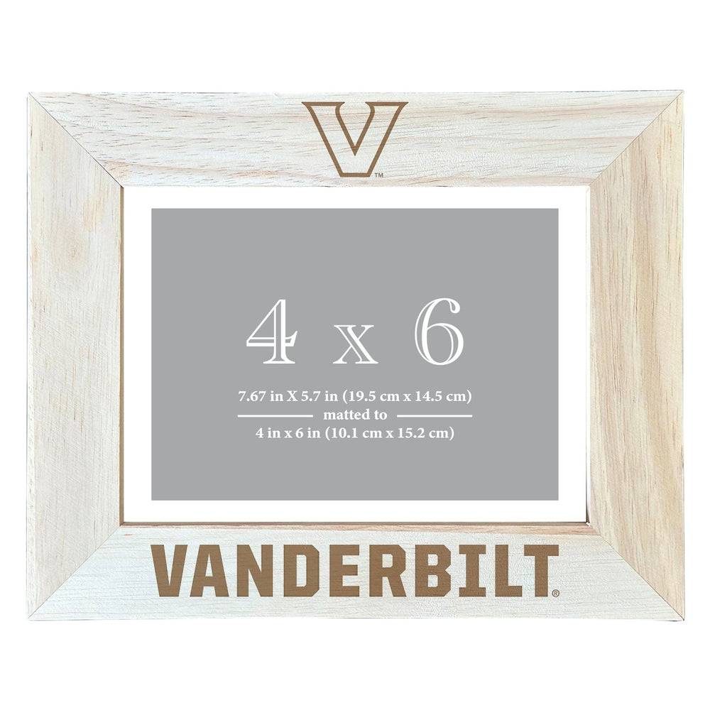 Vanderbilt University Wooden Photo Frame - Customizable 4 x 6 Inch - Elegant Matted Display for Memories Image 2