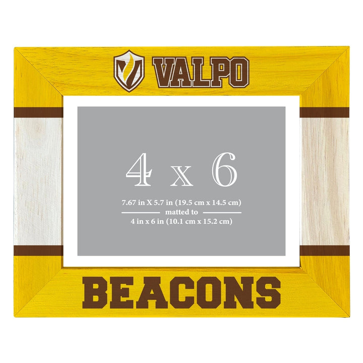 Valparaiso University Wooden Photo Frame - Customizable 4 x 6 Inch - Elegant Matted Display for Memories Image 1