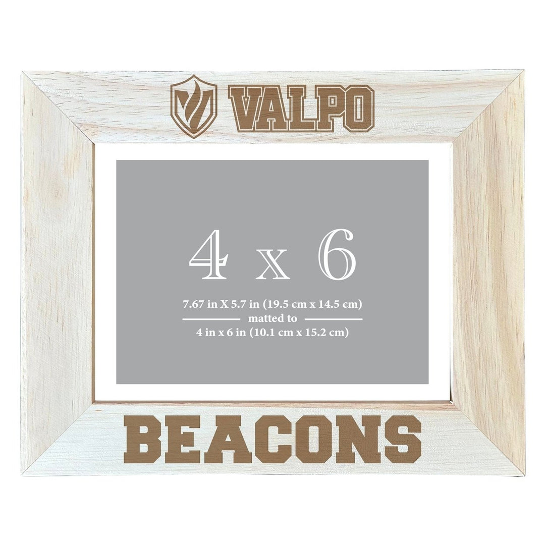 Valparaiso University Wooden Photo Frame - Customizable 4 x 6 Inch - Elegant Matted Display for Memories Image 1