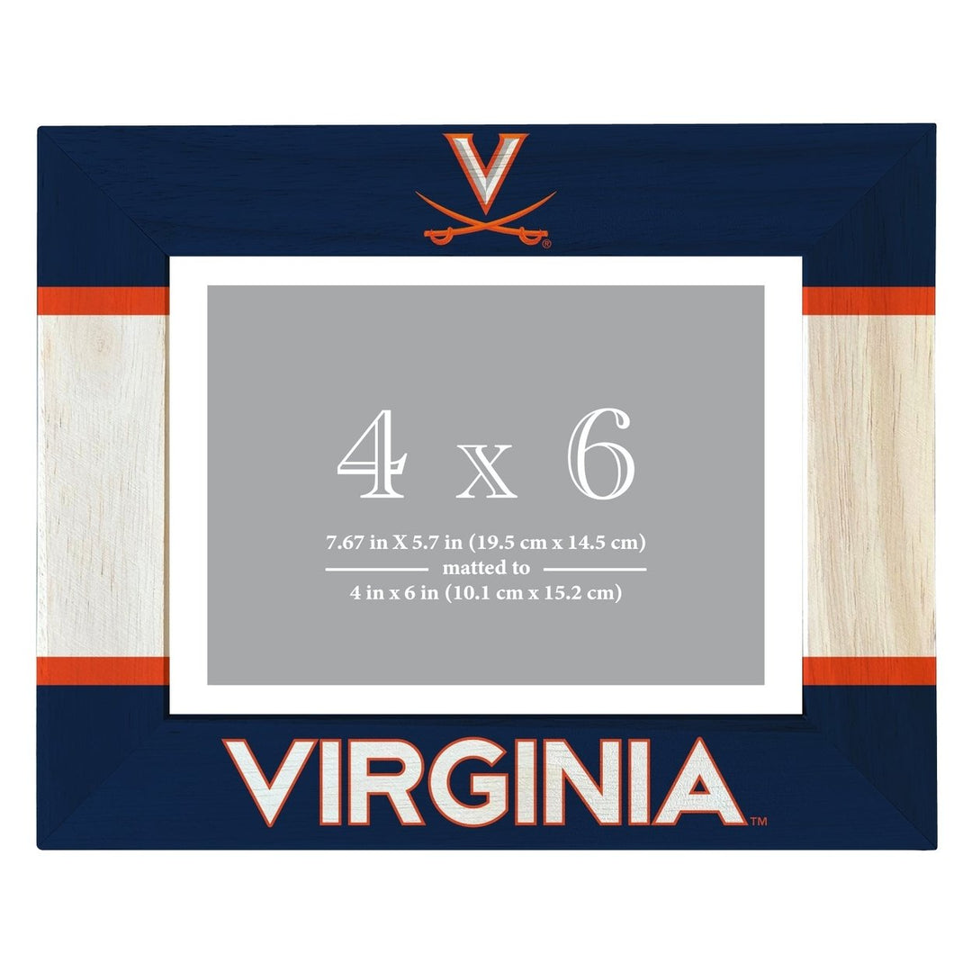 Virginia Cavaliers Wooden Photo Frame - Customizable 4 x 6 Inch - Elegant Matted Display for Memories Image 1