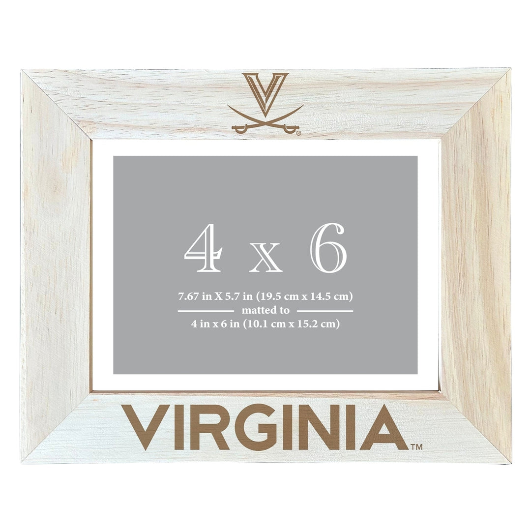 Virginia Cavaliers Wooden Photo Frame - Customizable 4 x 6 Inch - Elegant Matted Display for Memories Image 2