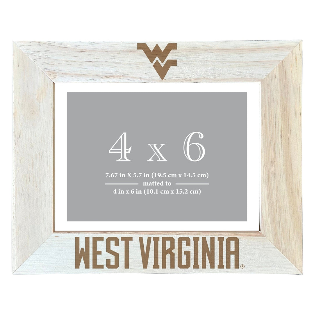 West Virginia Mountaineers Wooden Photo Frame - Customizable 4 x 6 Inch - Elegant Matted Display for Memories Image 2