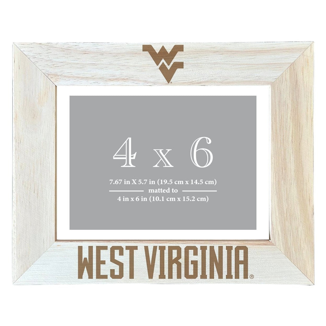 West Virginia Mountaineers Wooden Photo Frame - Customizable 4 x 6 Inch - Elegant Matted Display for Memories Image 1