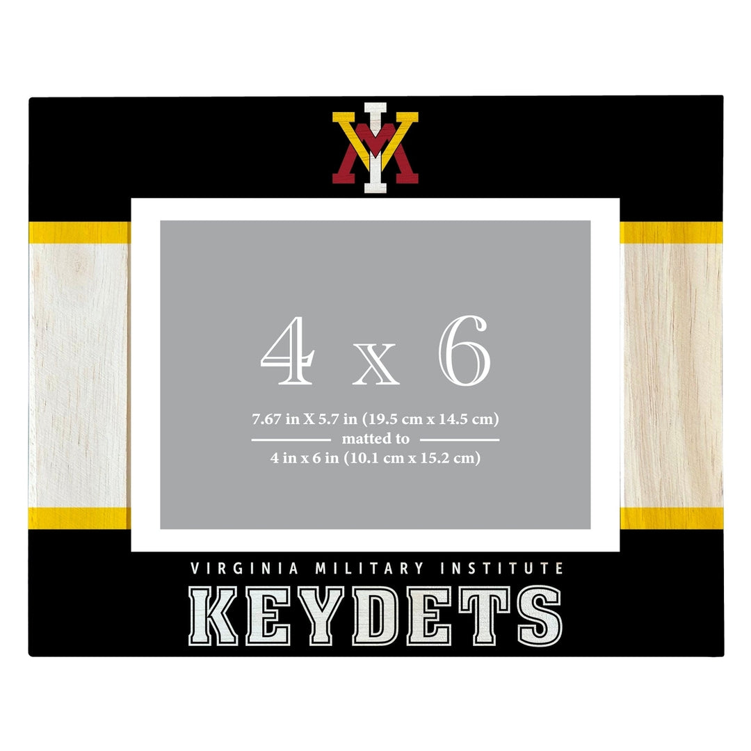 VMI Keydets Wooden Photo Frame - Customizable 4 x 6 Inch - Elegant Matted Display for Memories Image 1