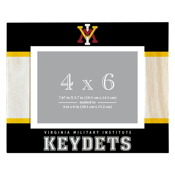 VMI Keydets Wooden Photo Frame - Customizable 4 x 6 Inch - Elegant Matted Display for Memories Image 1