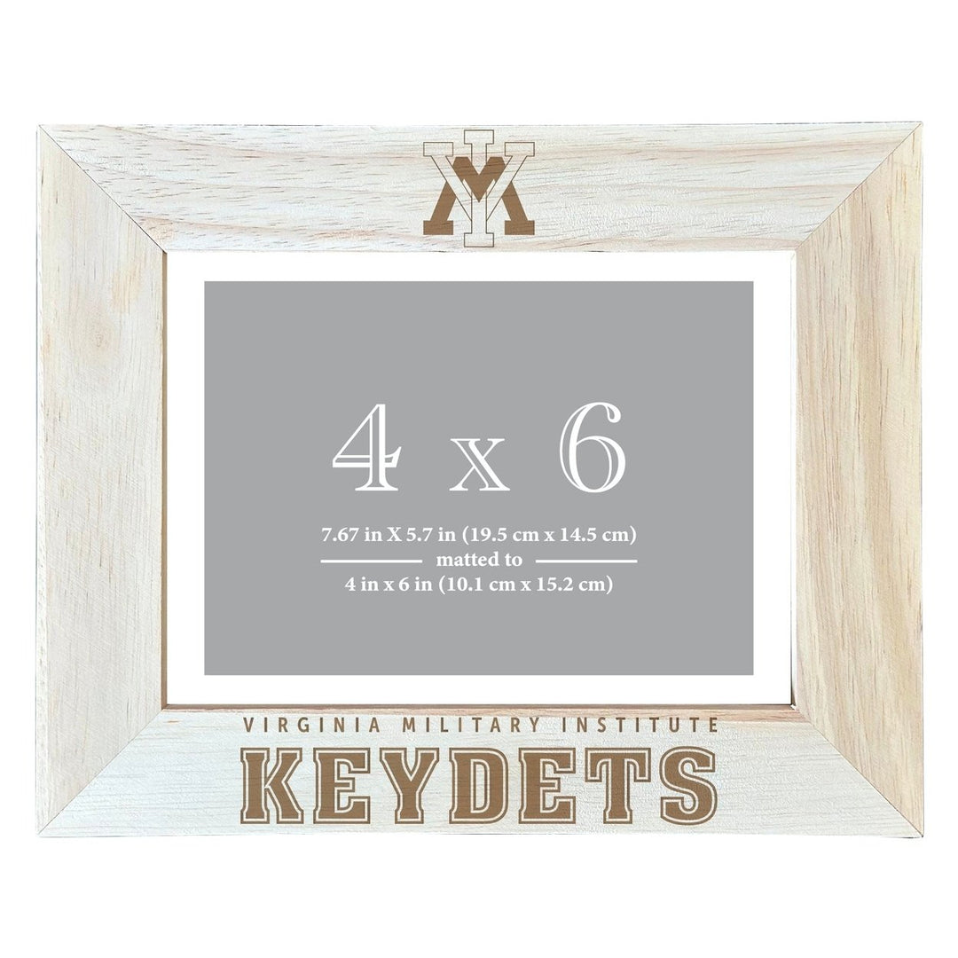 VMI Keydets Wooden Photo Frame - Customizable 4 x 6 Inch - Elegant Matted Display for Memories Image 1