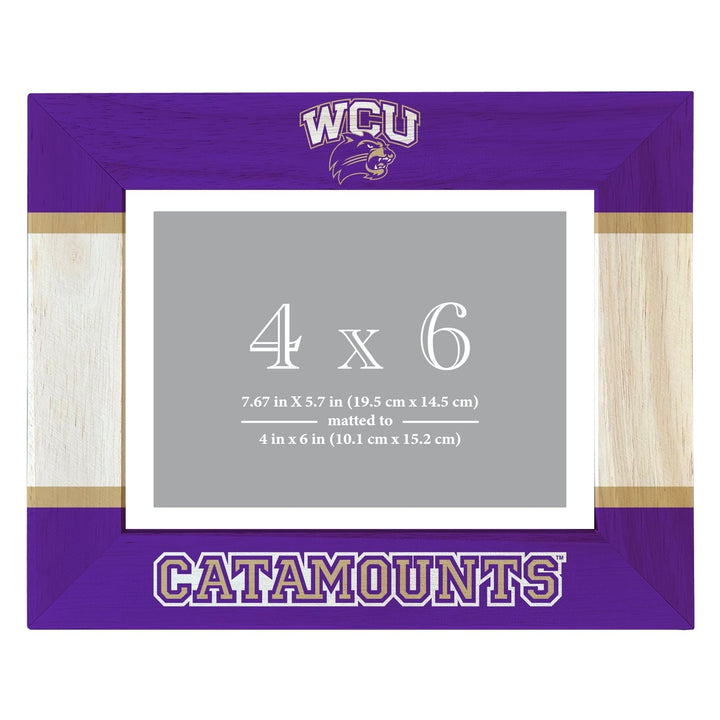 Western Carolina University Wooden Photo Frame - Customizable 4 x 6 Inch - Elegant Matted Display for Memories Image 1