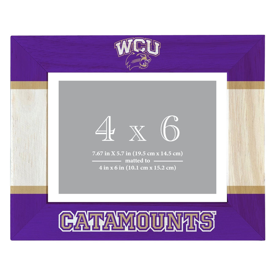 Western Carolina University Wooden Photo Frame - Customizable 4 x 6 Inch - Elegant Matted Display for Memories Image 1