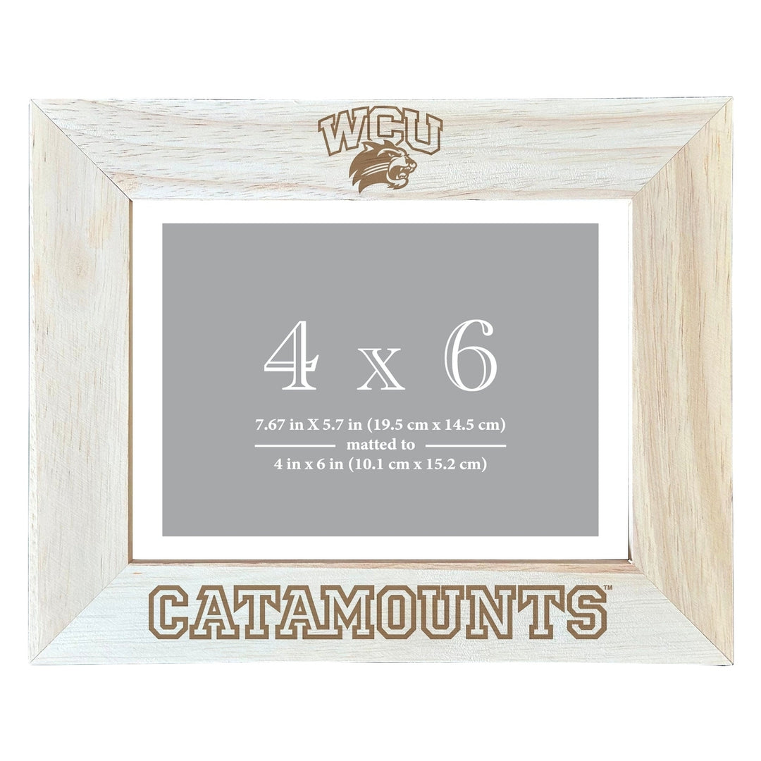 Western Carolina University Wooden Photo Frame - Customizable 4 x 6 Inch - Elegant Matted Display for Memories Image 2