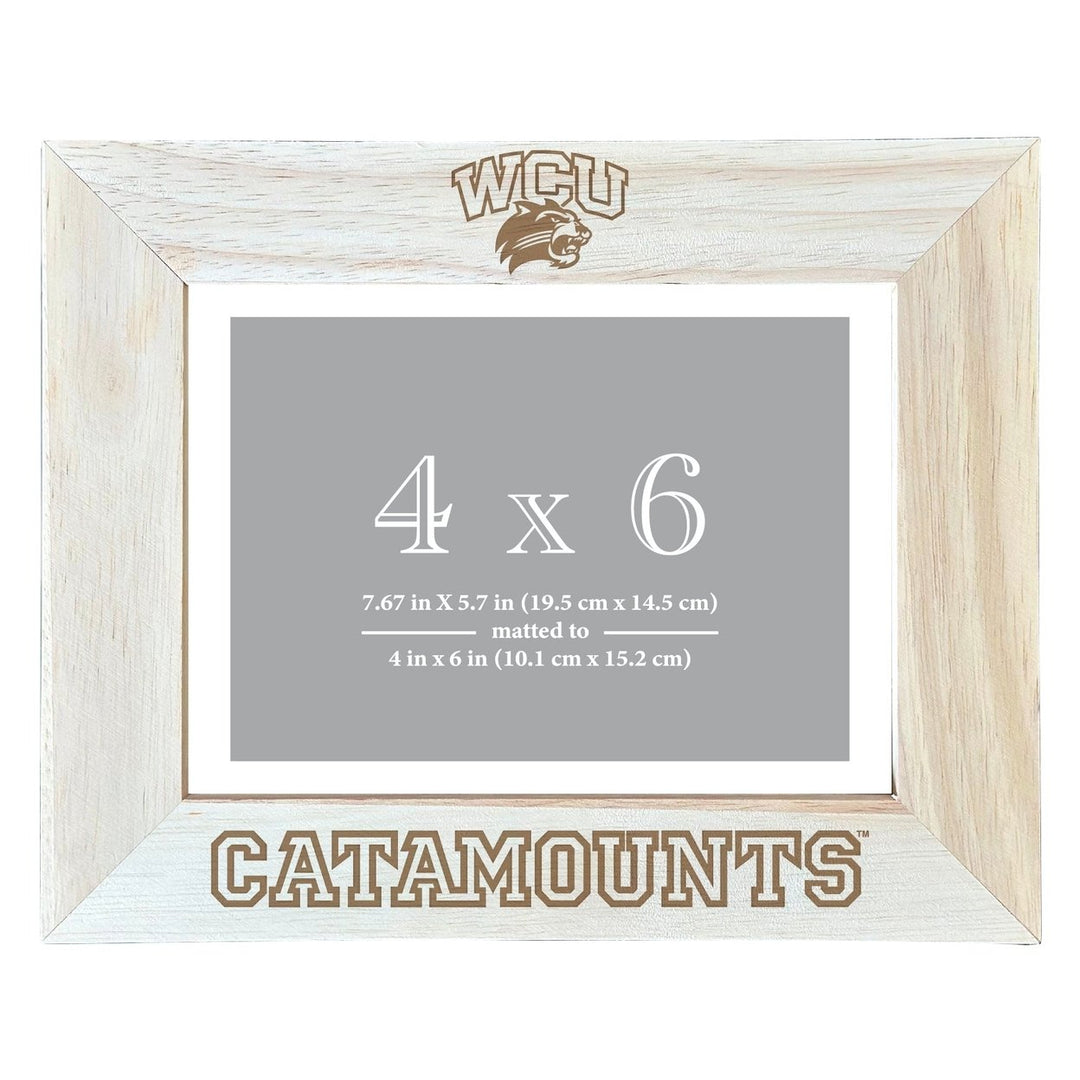 Western Carolina University Wooden Photo Frame - Customizable 4 x 6 Inch - Elegant Matted Display for Memories Image 1