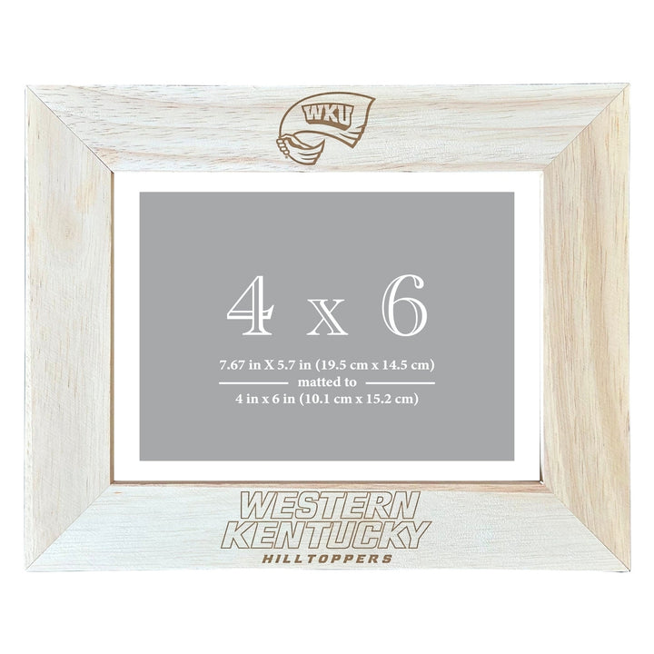 Western Kentucky Hilltoppers Wooden Photo Frame - Customizable 4 x 6 Inch - Elegant Matted Display for Memories Image 2