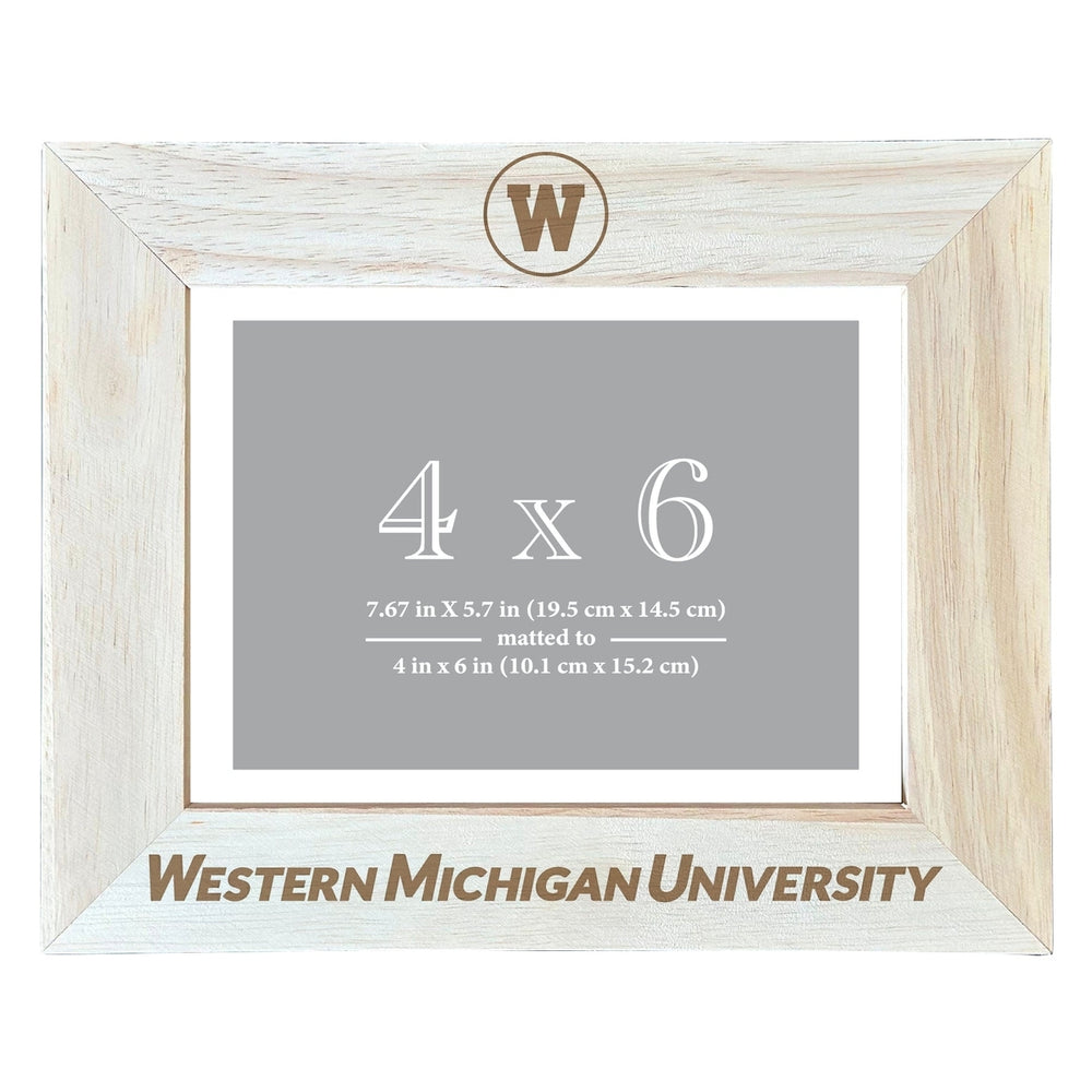 Western Michigan University Wooden Photo Frame - Customizable 4 x 6 Inch - Elegant Matted Display for Memories Image 2