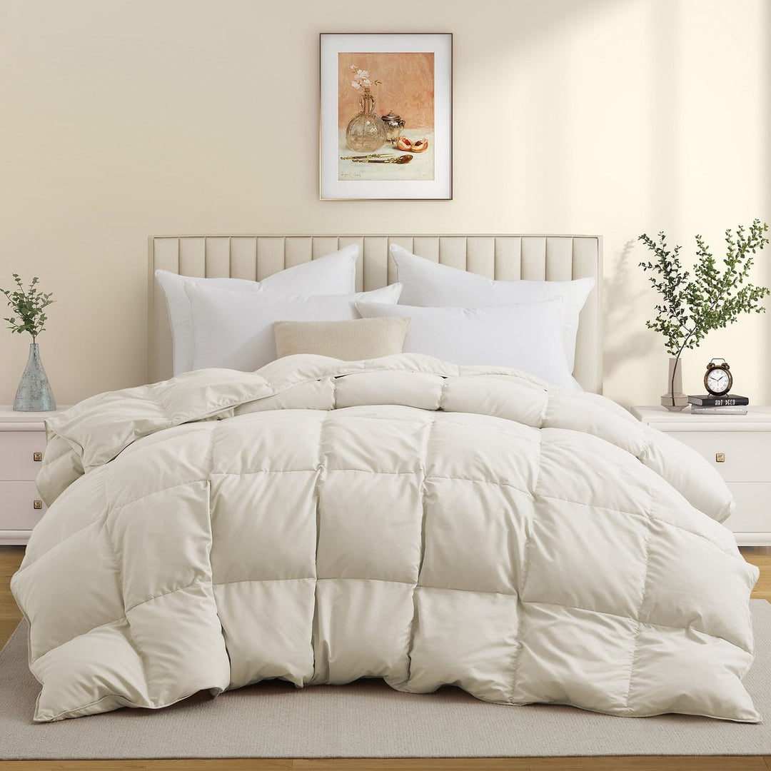 Puredown White Goose Feather Down Comforter All Seasons Twin Full King Cal King Image 1