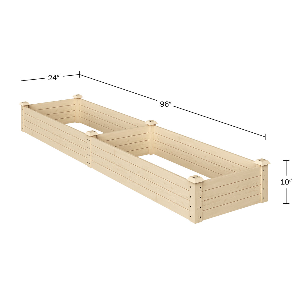Raised Garden Bed - 8ftx2ft Wood Planter Box with Open Bottom - Easy-to-Assemble Elevated Flower Bed for Vegetables or Image 2