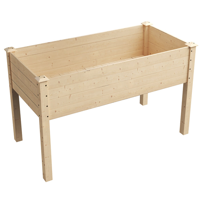 Home-Complete Raised Garden Bed 48x24x30 Inch Wood Planter Box with Liner Image 1