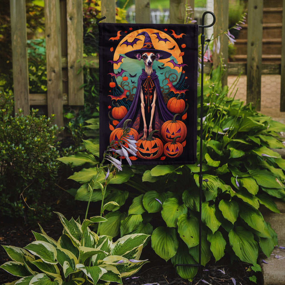 Italian Greyhound Witchy Halloween Garden Flag Image 2