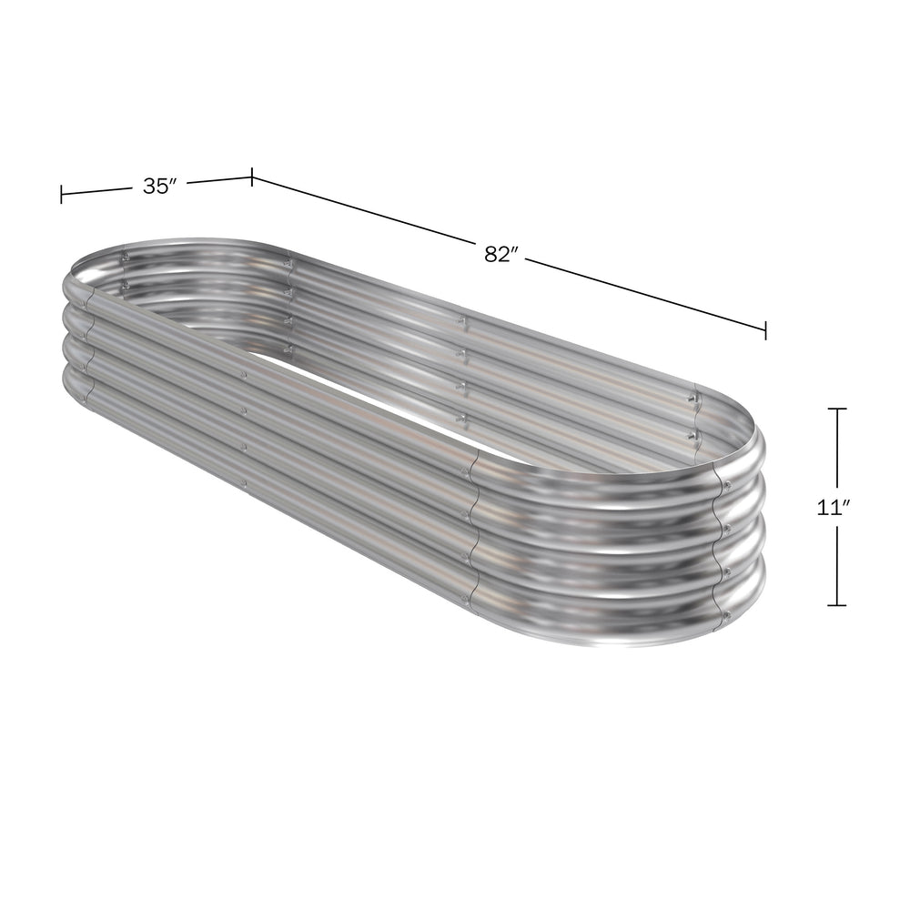 Galvanized Raised Garden Bed 82x35in Planter Box Open Bottom Anti-Rust Coating Image 2